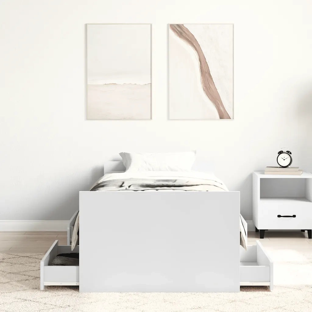 Giroletto con Testiera e Pediera Bianco 90x190 cm 3203810