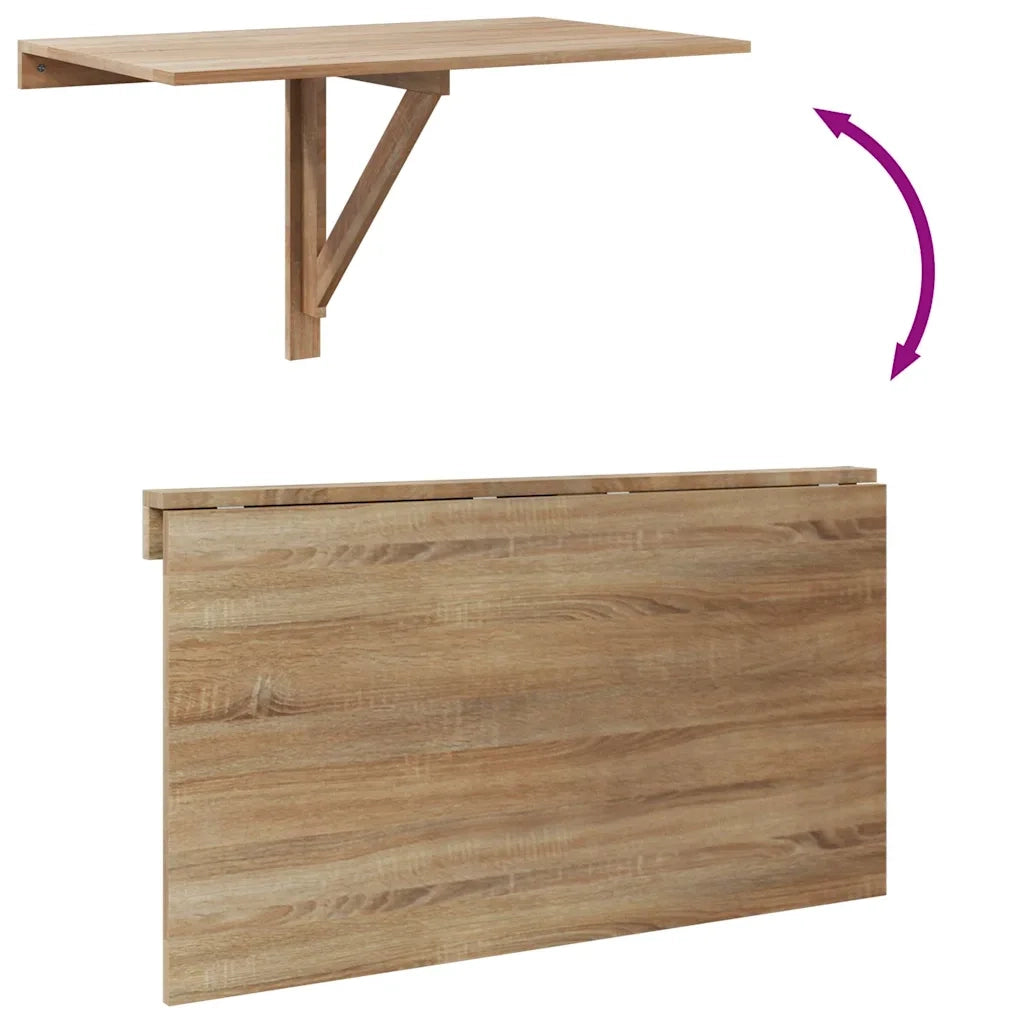 Tavolo Pieghevole da Parete Colore Rovere 100x60 cm CFW8503901