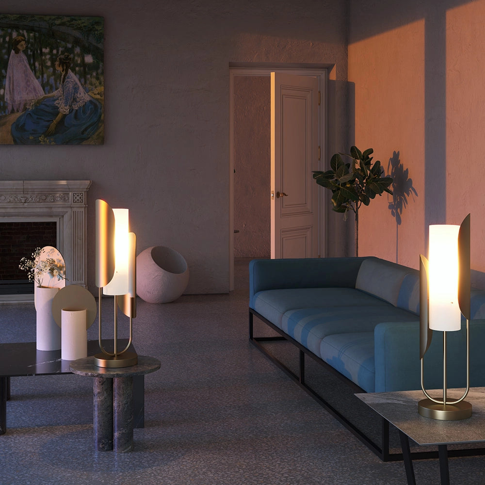 Lampada da tavolo oro, paralume vetro Cipresso Maytoni Z014TL-01G