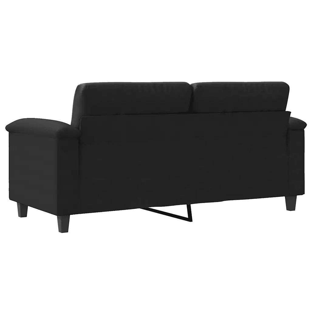 Divano a 2 Posti Nero 140 cm in Tessuto Microfibra 359564