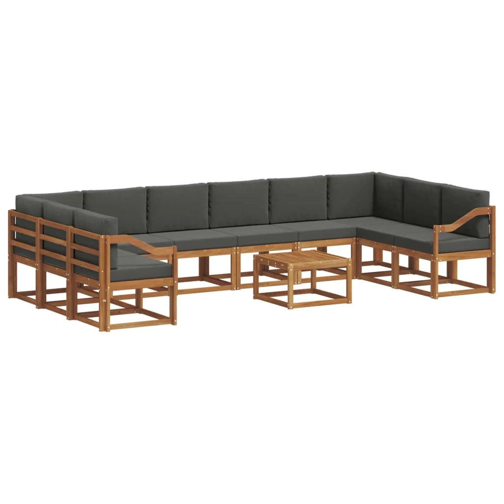 Set di divani da esterno 11 pcs Naturale e Antracite