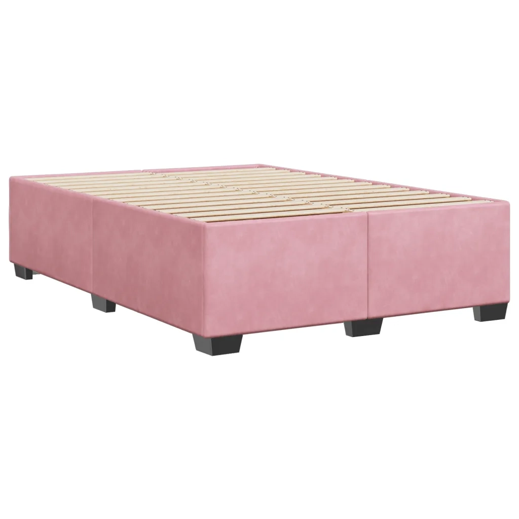 Giroletto-Struttura Letto Rosa 140x190 cm in Velluto 703664