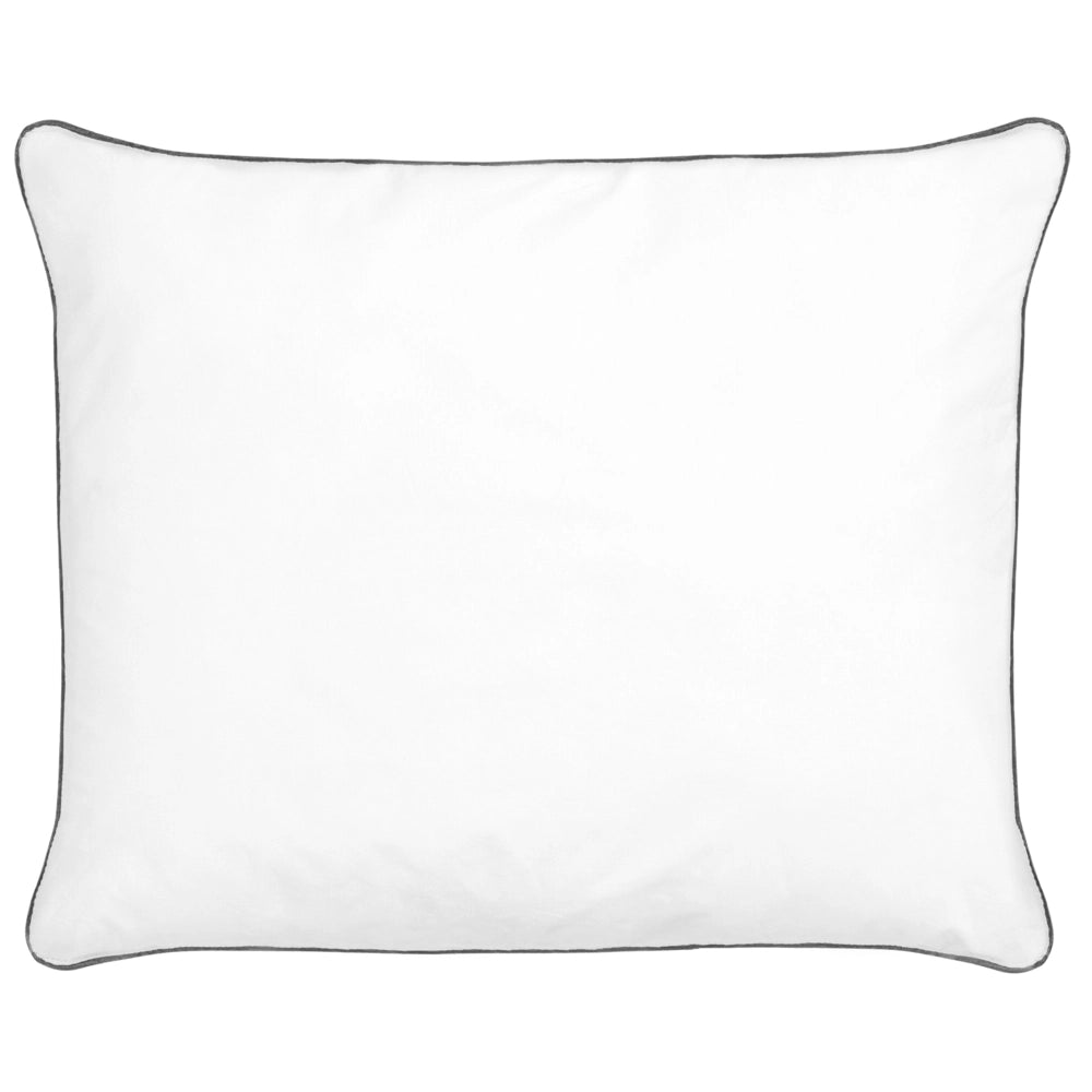 Set di 2 guanciali in cotone di Japara bianco imbottitura in microfibra di cotone 50 x 60 cm alto profilo design tradizionale