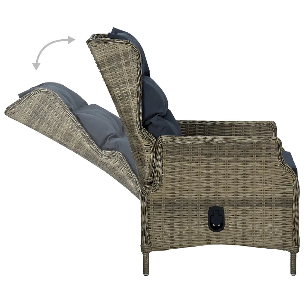 Set Mobili da Pranzo per Giardino 3 pz Marrone cod mxl 43622