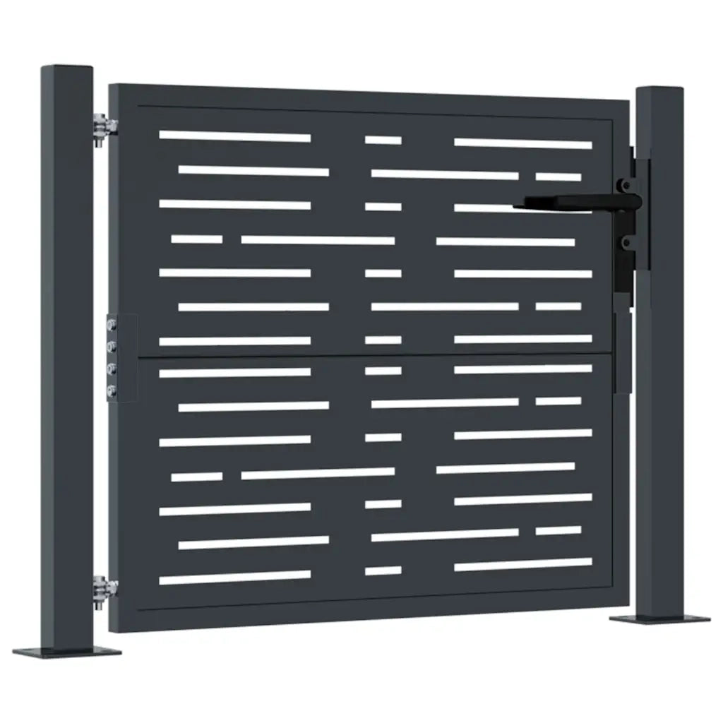 Cancello Giardino Antracite 105x105 cm Acciaio Design Quadrato