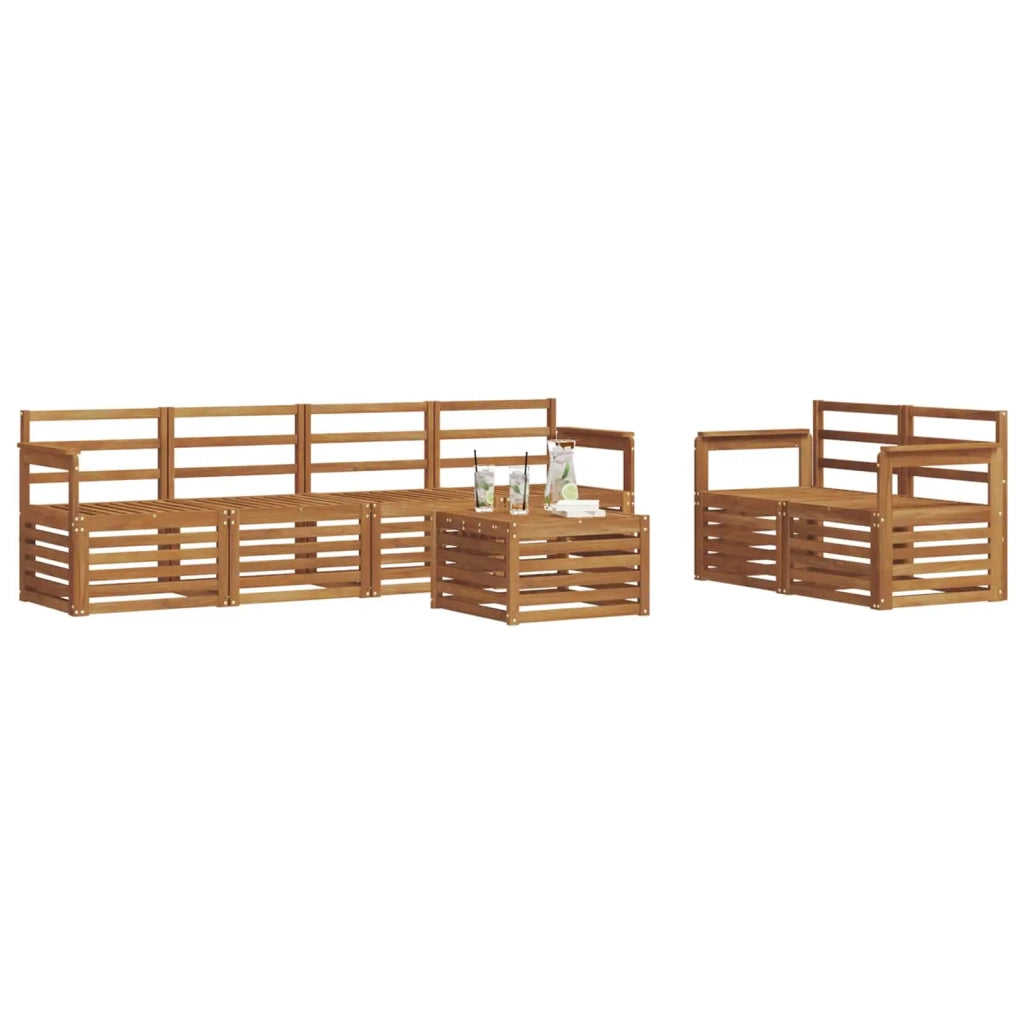 Set divani 7 pcs Naturale Legno di Acacia Massello 3374394