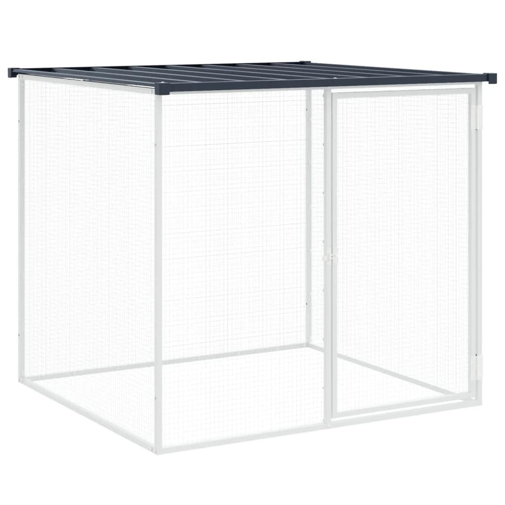 Recinto per pollaio con tetto 203 x 98 x 90 cm in acciaio zincato antracite 02_0043971