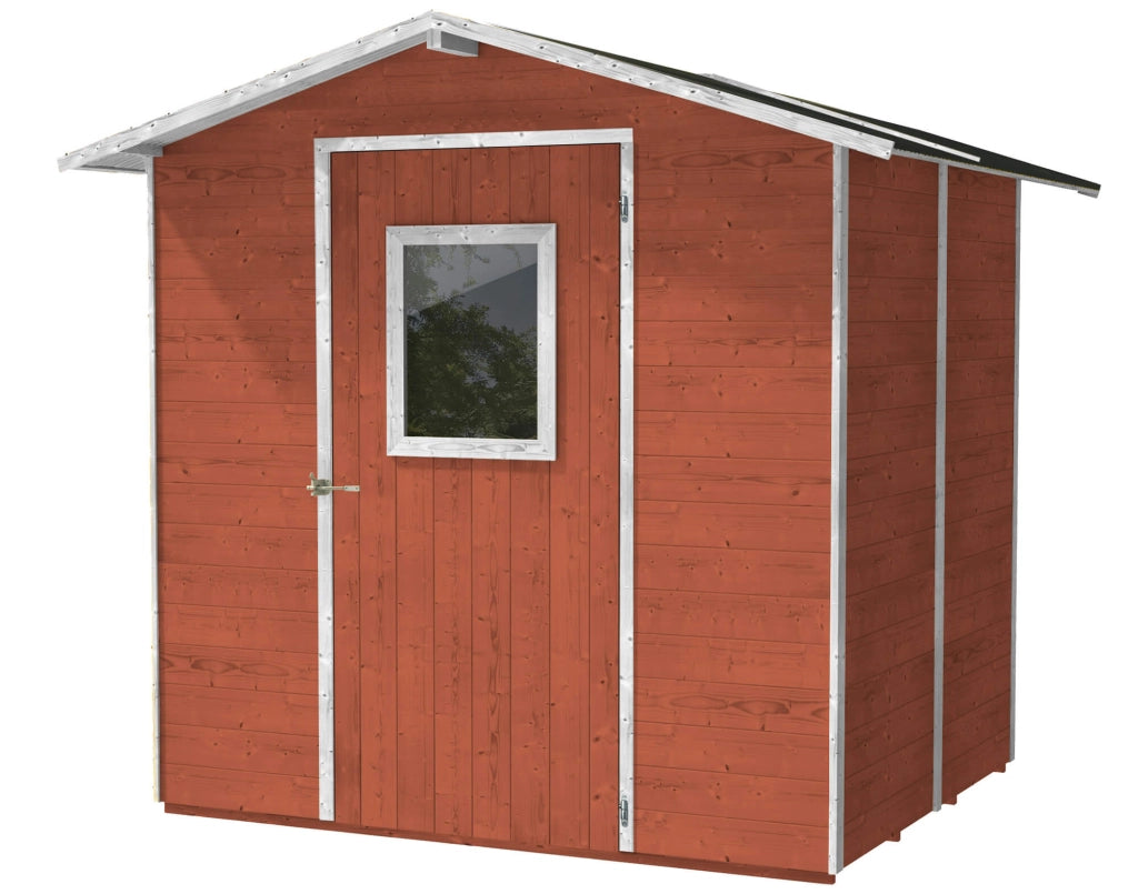 Casette Box da Giardino in Legno Porta Utensili 200x245x214 cm con Porta e Finestra Ecla Salmone
