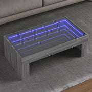 Tavolino da Salotto con LED Infinity Grigio Sonoma 90x50x30 cm