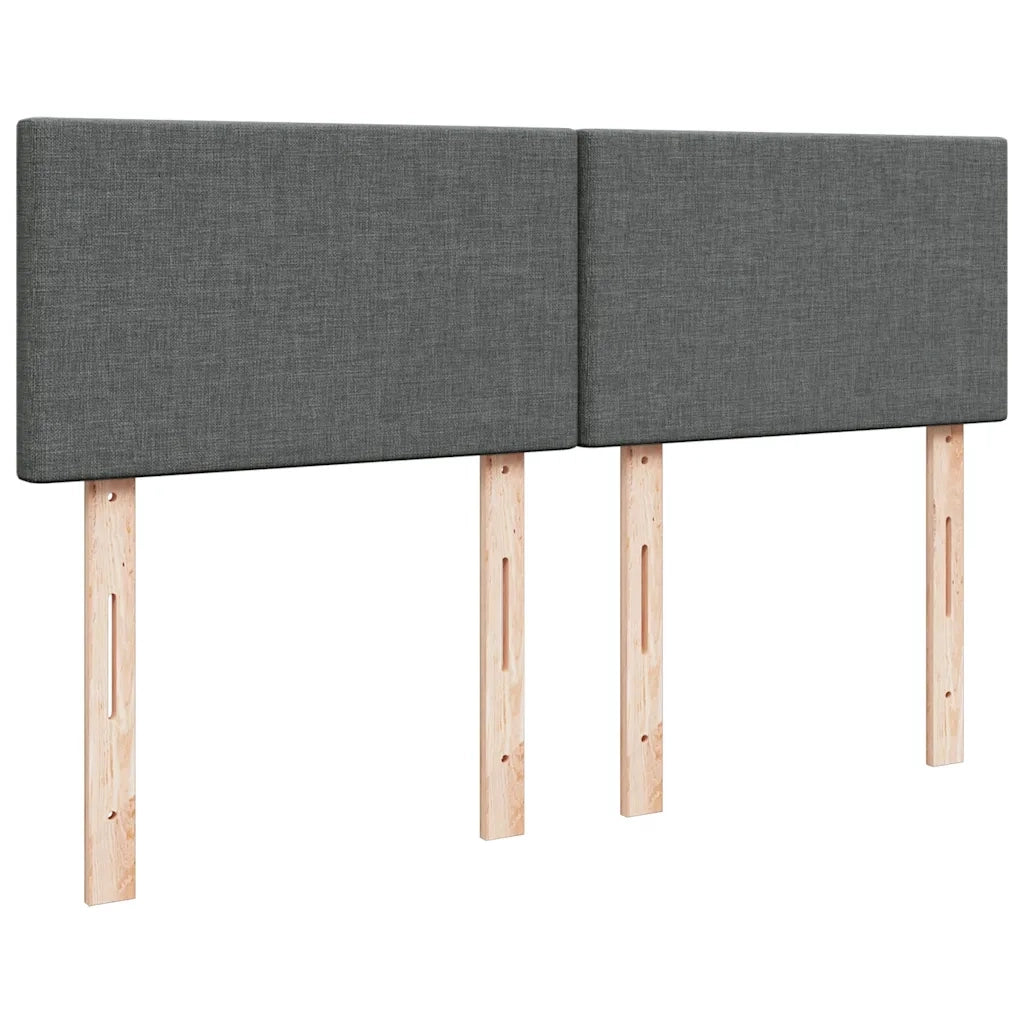 Giroletto a Molle con Materasso Grigio Scuro 140x200cm Tessuto