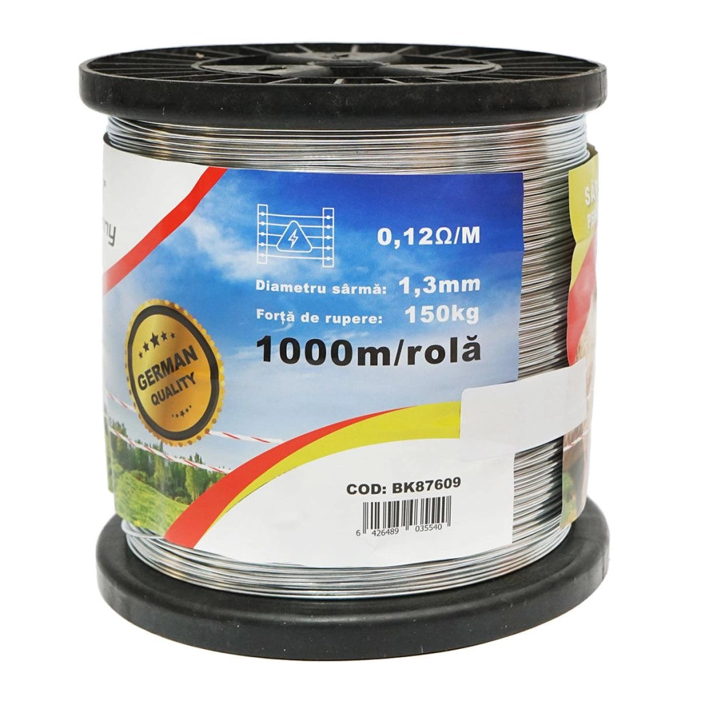 Filo metallico zincato recinto elettrico Ø1,3mm Lunghezza 1000mt, Recinzioni Elettriche Breckner Germany