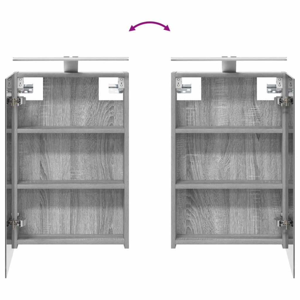 Set di mobili per il bagno 4 pcs Sonoma grigio 3407460