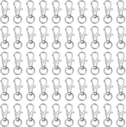 Mini Klemme Swivel per Gioielli e Accessori - 50 pezzi - Argento - 33 mm Lunghezza - Haken a Giro per Gioielli e Accessori Premium - Adatti per Anelli e Cinture