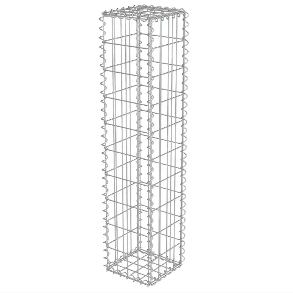 Gabbione in Acciaio Zincato 20 x 20 x 100 cm 143575