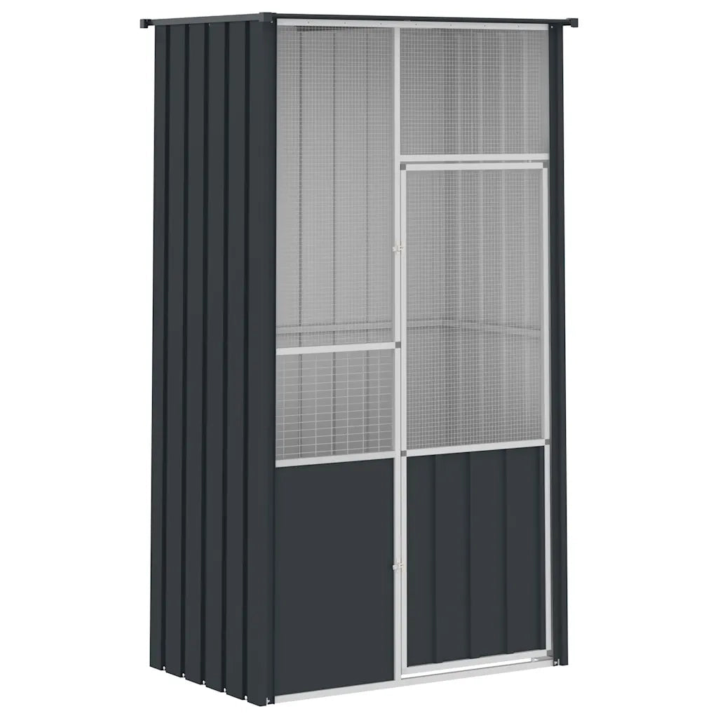 Gabbia per Uccelli Antracite 115x78x200 cm in Acciaio Zincatocod mxl 119195