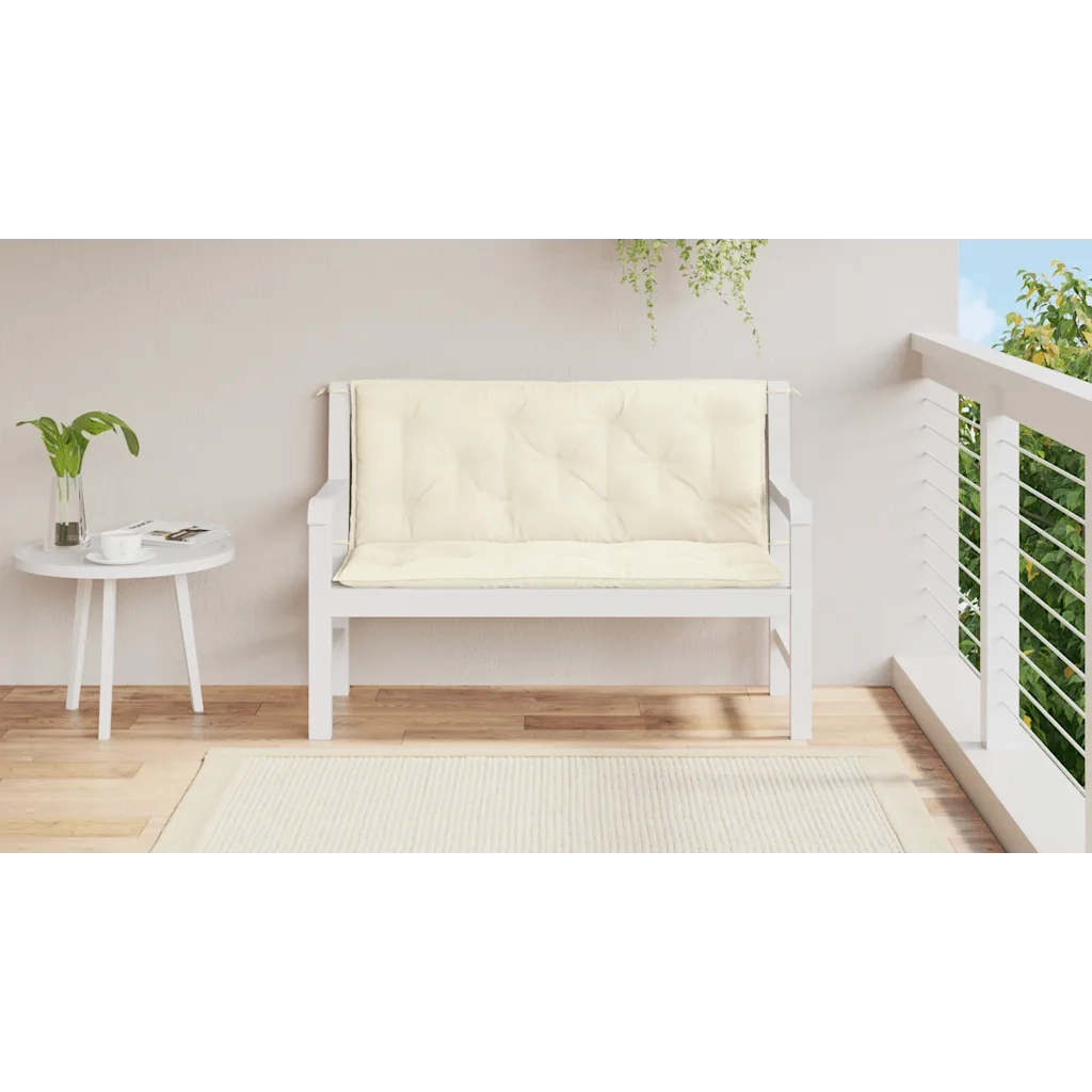 Cuscino per Panca Bianco Crema 120x(50+50)x7cm Tessuto Oxford 315006