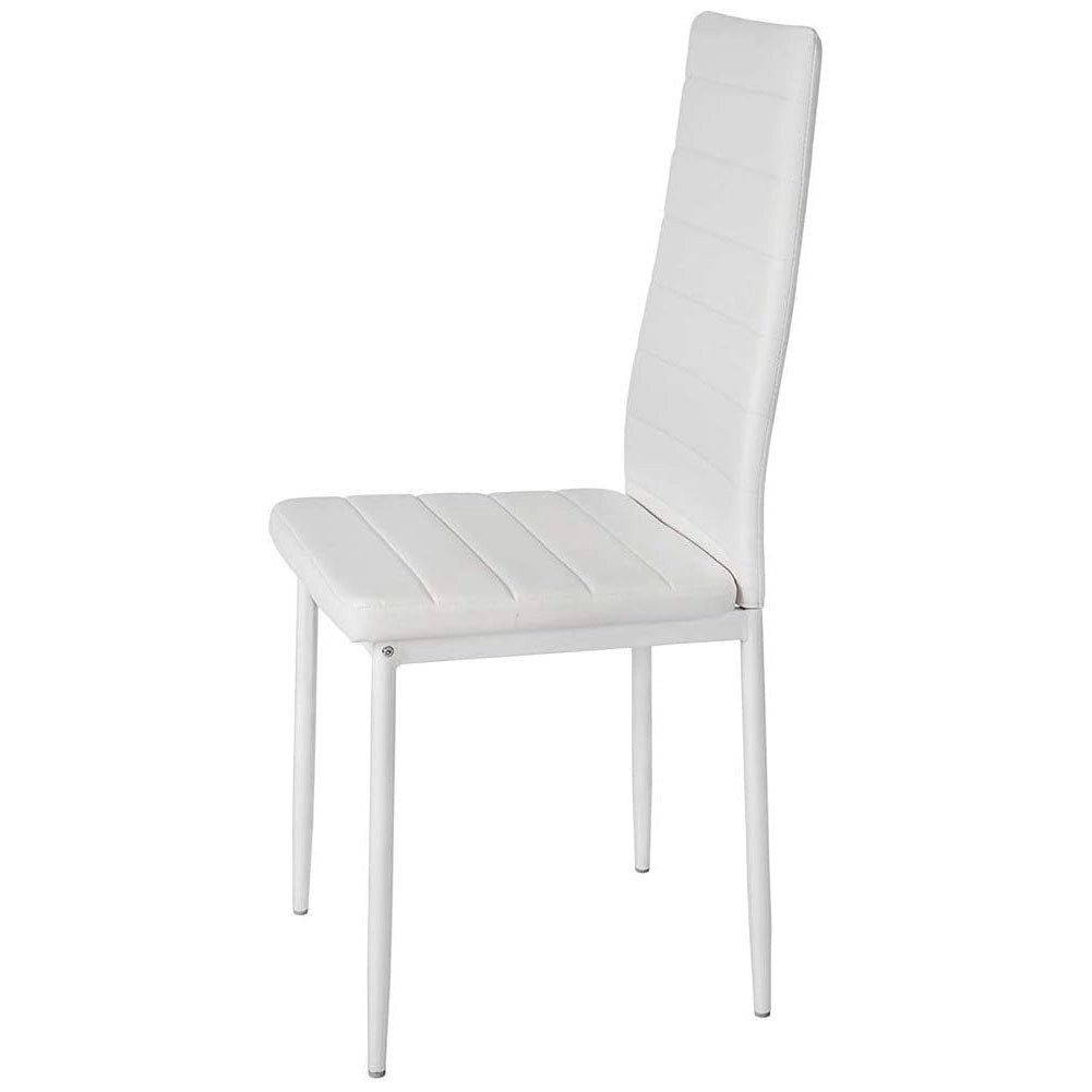 Set 4 Sedie Moderne sala Pranzo Salotto Cucina Seduta Imbottita Ecopelle Bianco