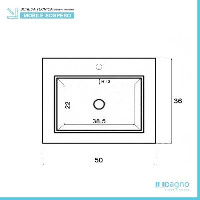 Mobile Moderno Salvaspazio Rovere Scuro 50x36,5 cm con 1 Anta