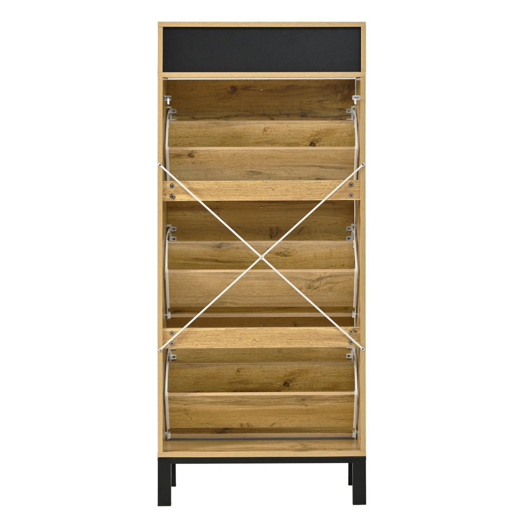 Scarpiera Alta e Slim con Ante e Ripiani ¨C Xylo ¨C Bianco, 147 cm