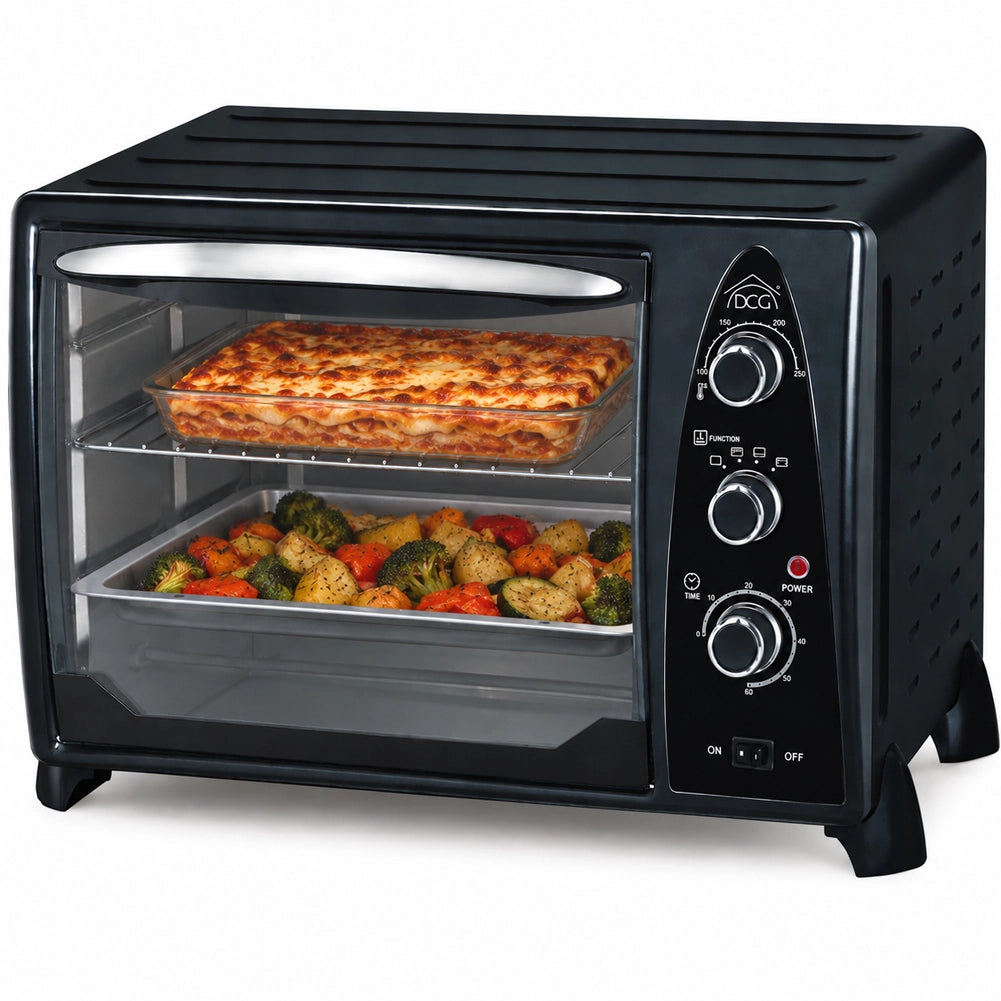 Forno Elettrico Ventilato 35 Litri 1500W Con Timer e Termostato DCG MB9835N Nero
