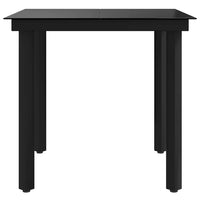 Tavolo da Giardino Nero 80x80x74 cm in Acciaio e Vetro cod mxl 34381
