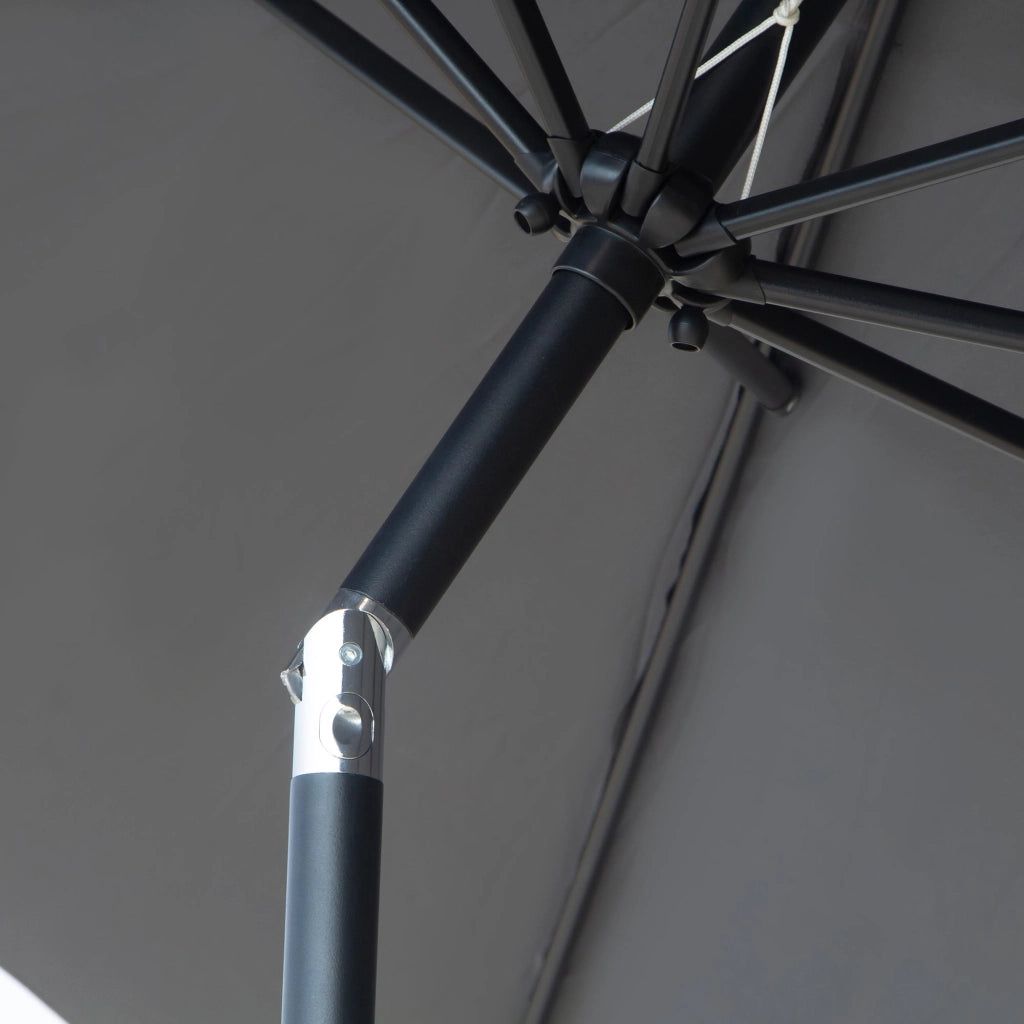 Ombrellone da Giardino Ø300 cm in Metallo e Poliestere Grigio Scuro