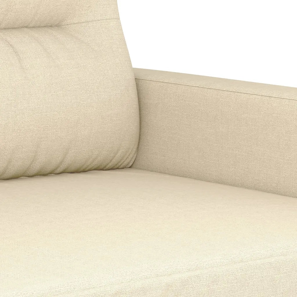 Set Divani 3 pz con Cuscini Crema in Tessuto