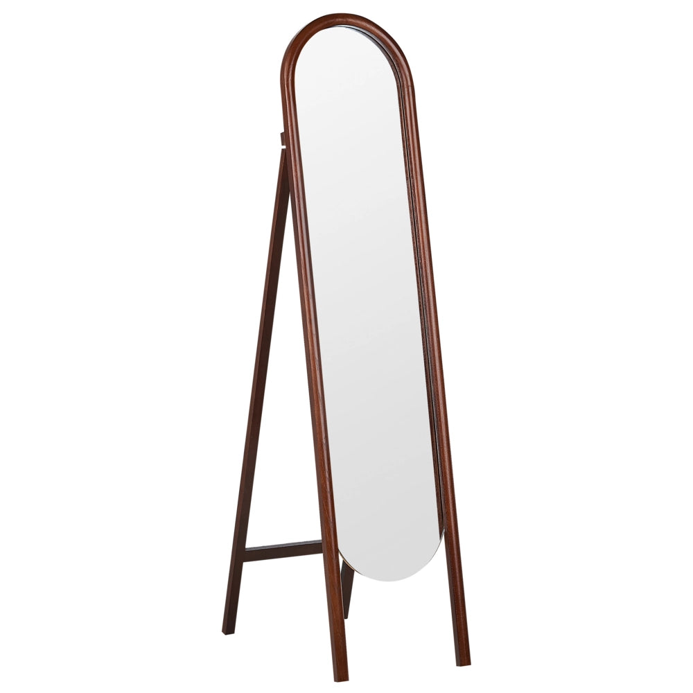 Specchio da terra in vetro e marrone scuro 50 x 150 cm con supporto cornice decorativa design retrò