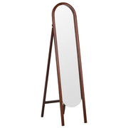 Specchio da terra in vetro e marrone scuro 50 x 150 cm con supporto cornice decorativa design retrò