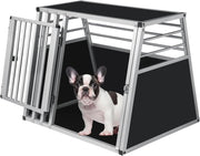 Trasportino Cane Auto, Trasportino Cani Media in Alluminio, Box Trasporto per Cani Media da Auto, Cuccia Cane Esterno, Kennel per Canette con Chiusura per Viaggio Trasporto 80x65x65cm
