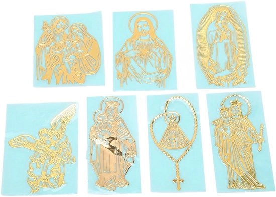 7 Set di Sticker Cristiani - Copricellafissa per Smartphone - Sticker della Vergine Maria per Scrapbooking - Journaling - Accessori Laptop.