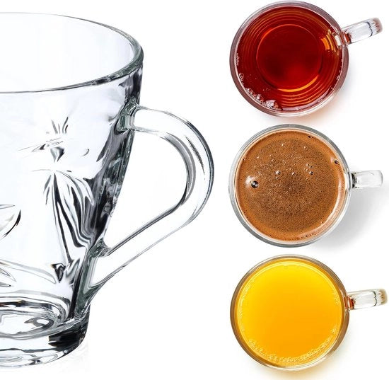 Set di bicchieri in vetro - qualità premium - bicchieri da caffè in vetro lussuoso 6 pezzi