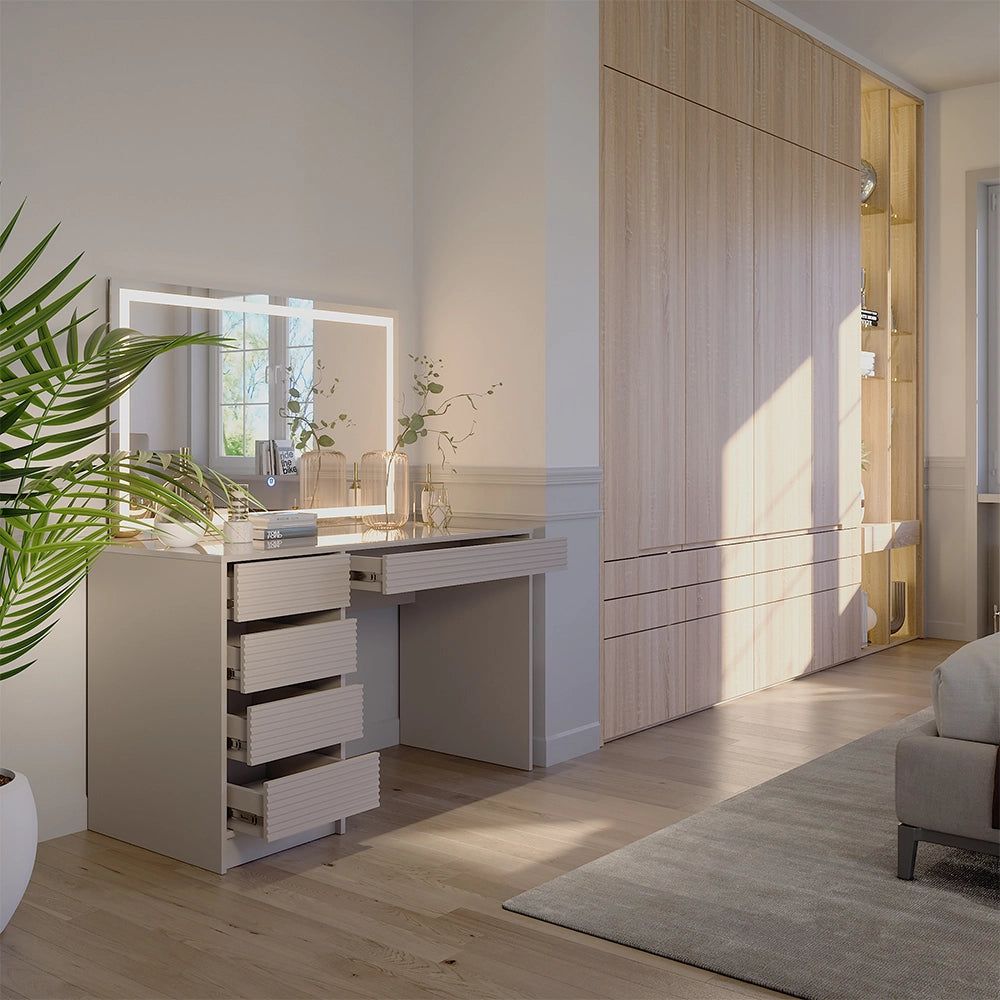 Vicco Tavolo da toilette Cachemire 120 cm con specchio a LED