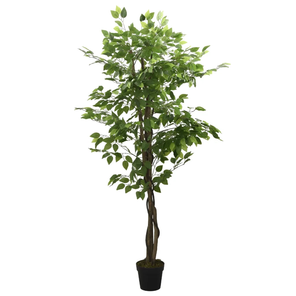 Albero di Ficus Artificiale 630 Foglie 120 cm Verde 359016