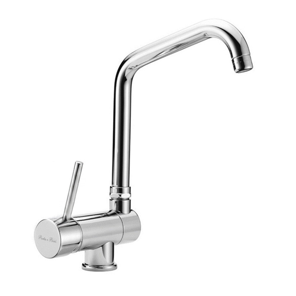 Miscelatore lavello cucina tre vie cromo con attacco acqua potabile canna reclinabile