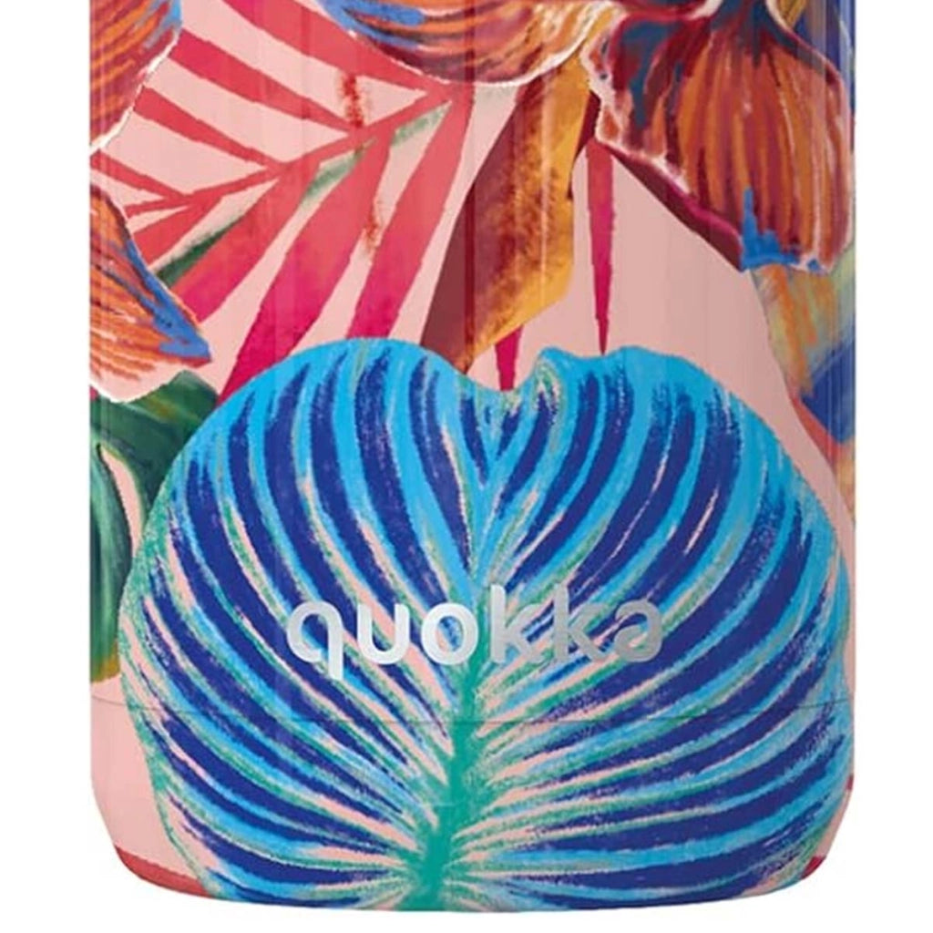Bottiglia Termica 510 ml a Doppia Parete Motivo Fiori Tropicali Rosa Quokka