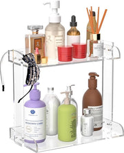 Organizzatore per la camera da bagno a due livelli, tavolo, antiscivolo, impermeabile, resistente all'umidità, organizzatore per la cucina, ripiano, organizzatore trasparente in acrilico per trucchi, organizzatore per la commoda, tavolo