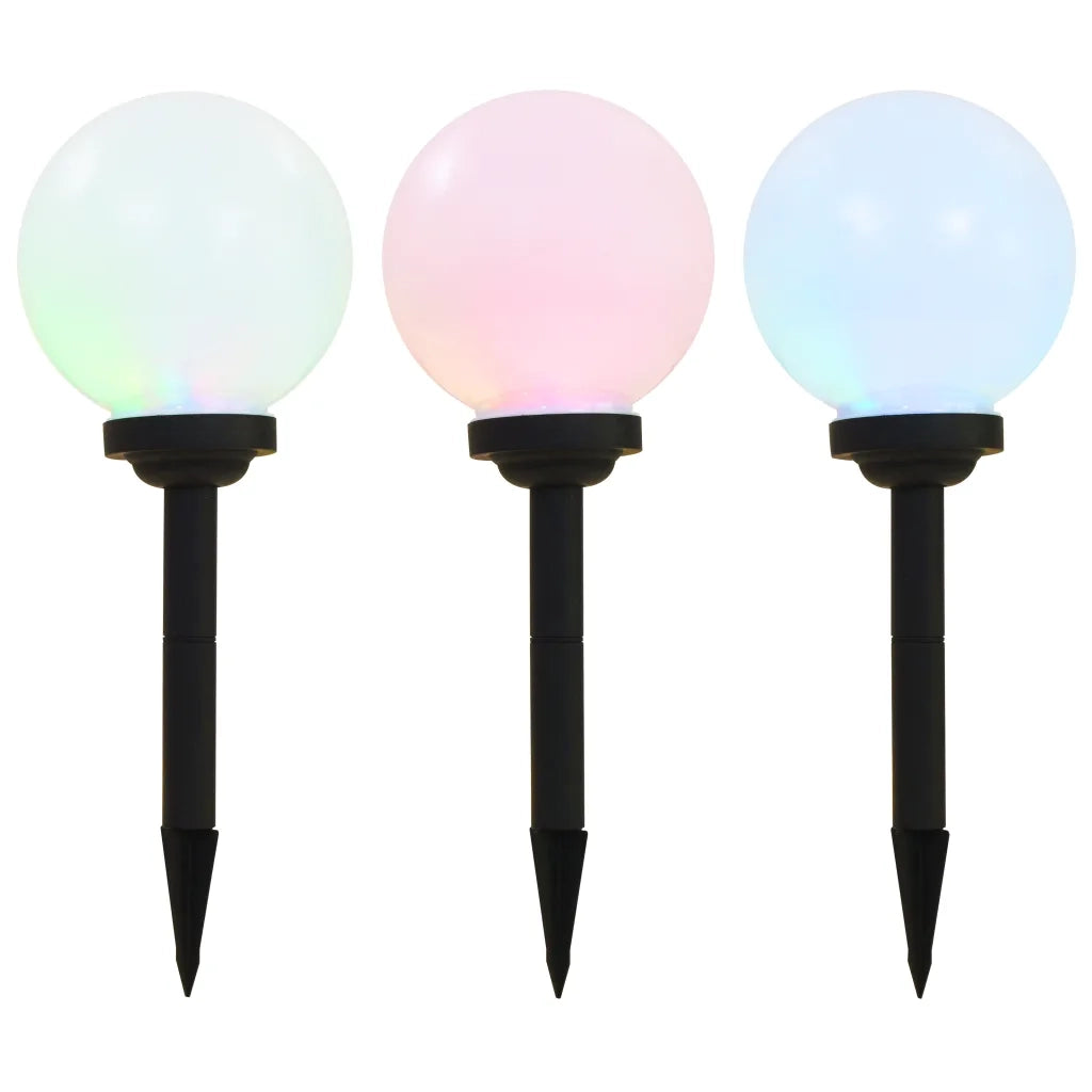 Lampade Solari da Esterni Sferiche 3 pz LED RGB 20 cm cod mxl 68656