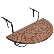 Tavolino da Giardino | Tavolo Sospeso da Balcone in Terracotta con Mosaico