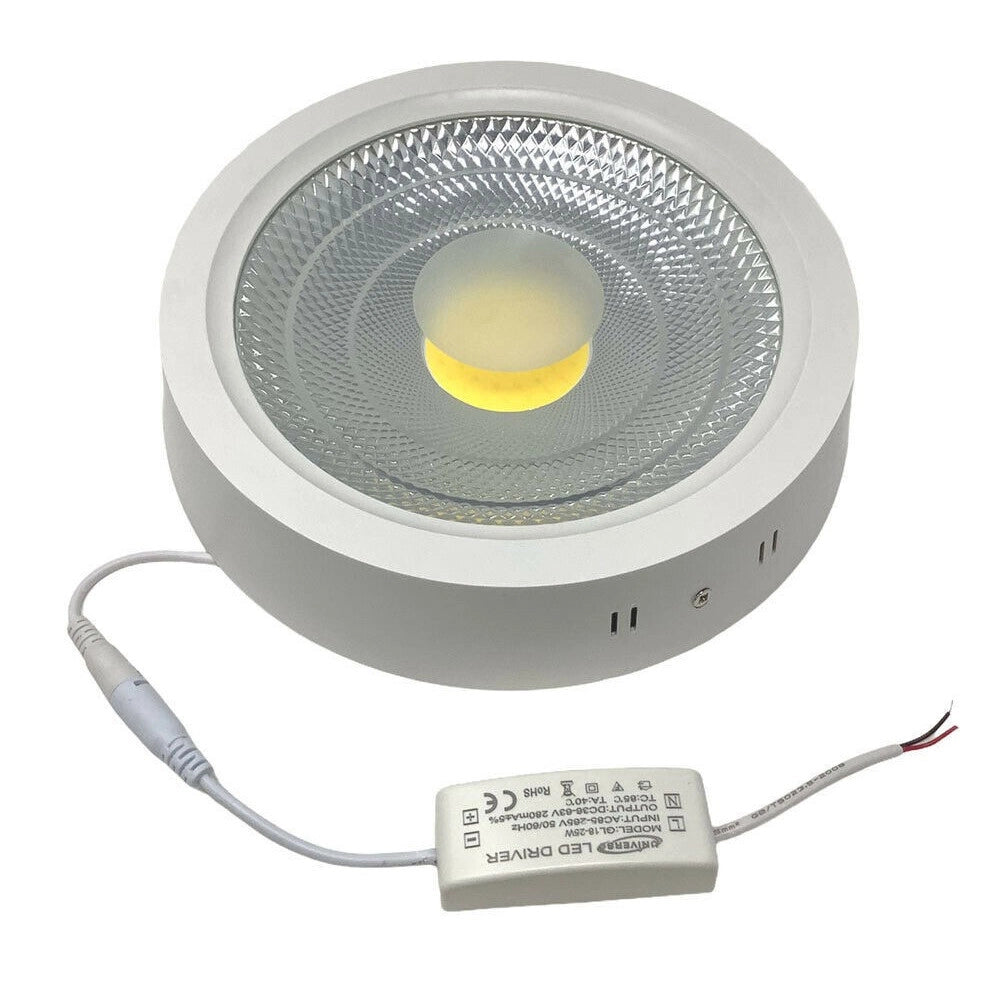 Trade Shop - Plafoniera Led Cob 25 Watt Montaggio A Soffitto Luce Calda Fredda Naturale - -bianco Naturale      -