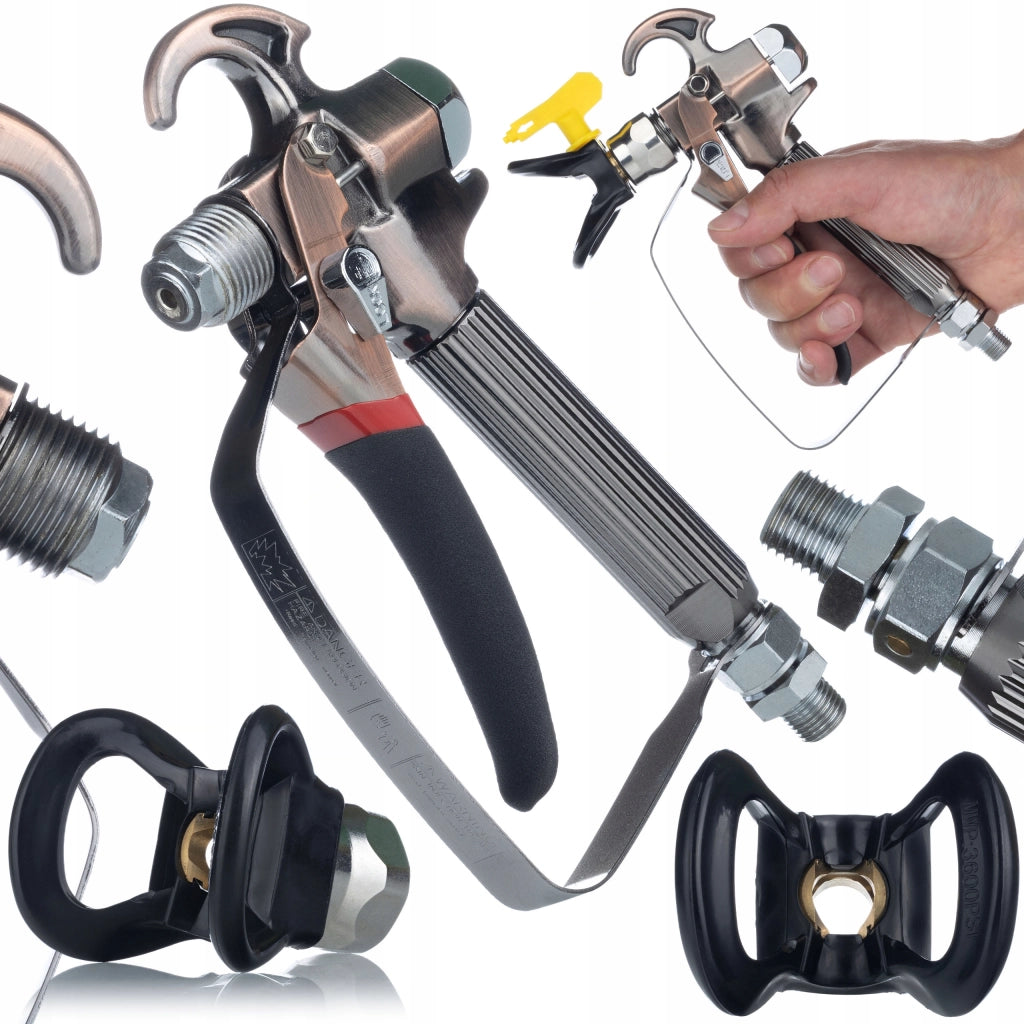 Pistola a Spruzzo TurboJet TJ1 con 3 Ugelli Ultra Spray – Ergonomica e Precisa | Compatibile con Graco, Wagner, Titan