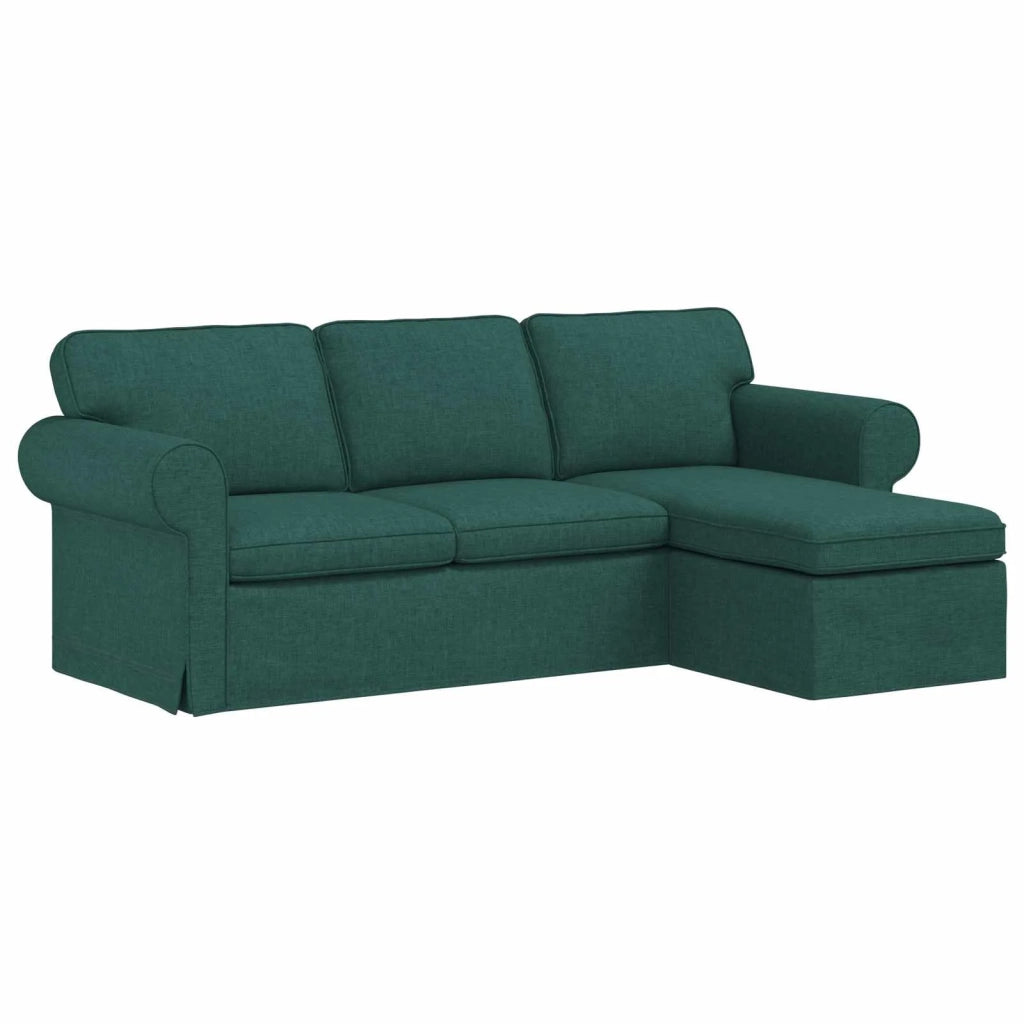 Divano Verde Scuro 215 x 138 x 80 cm Tessuto