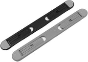 Stand per laptop onnipresente con dissipatore di calore, pieghevole, regolabile, con zaino con illuminazione di sfondo, amplificatore per laptop 2 pezzi (nero + grigio)