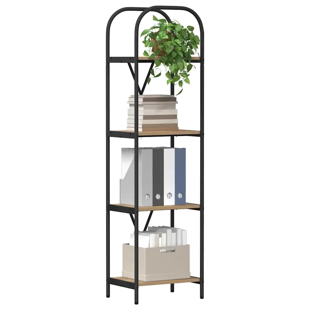 Libreria-Scaffale per Libri-Mobile di Stoccaggio Rovere artigianale 40 x 30 x 146 cm Legno multistrato 501020