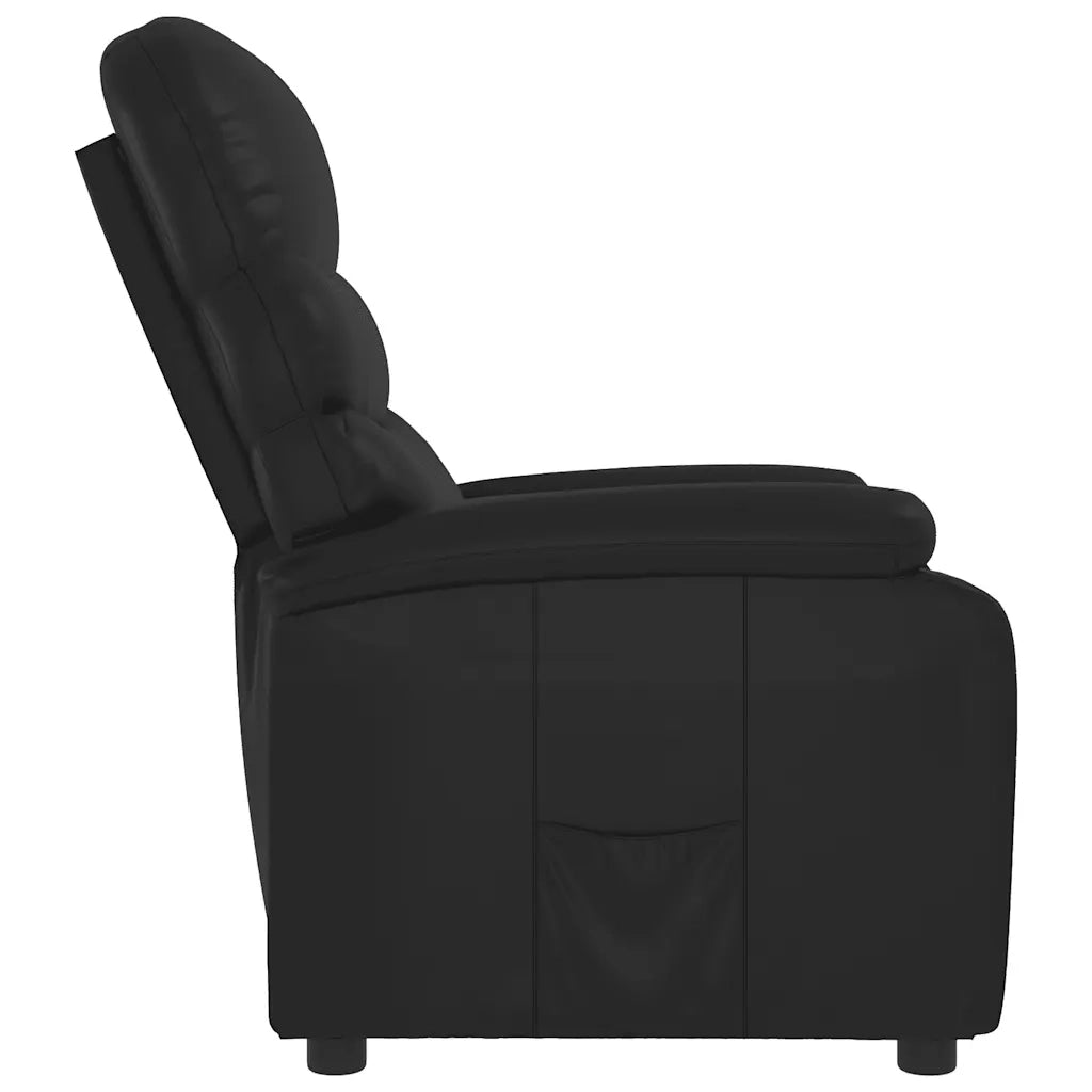 Poltrona Reclinabile Nera in Similpelle 289682
