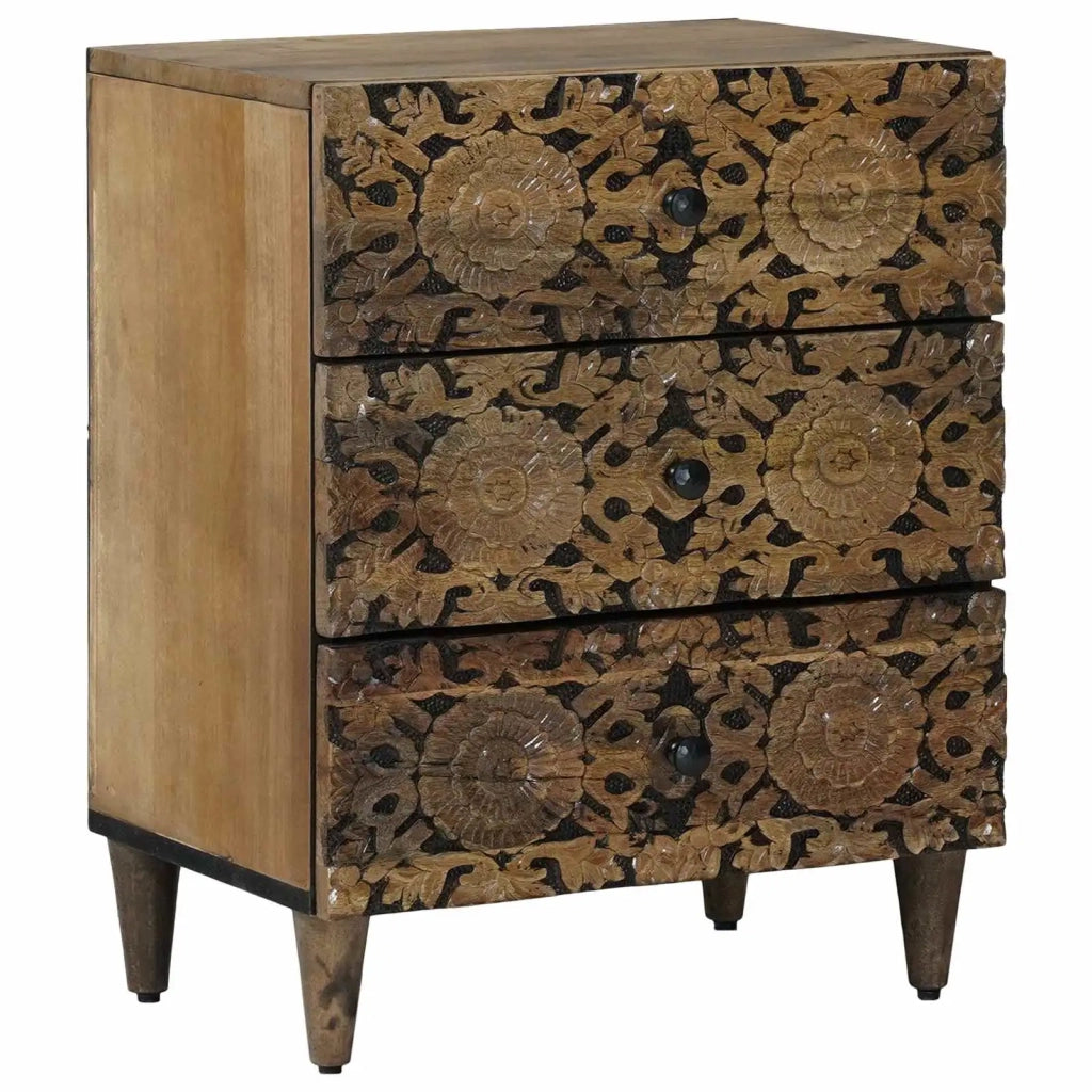 Mobiletto da Letto con cassetto Marrone 50 x 33 x 60 cm