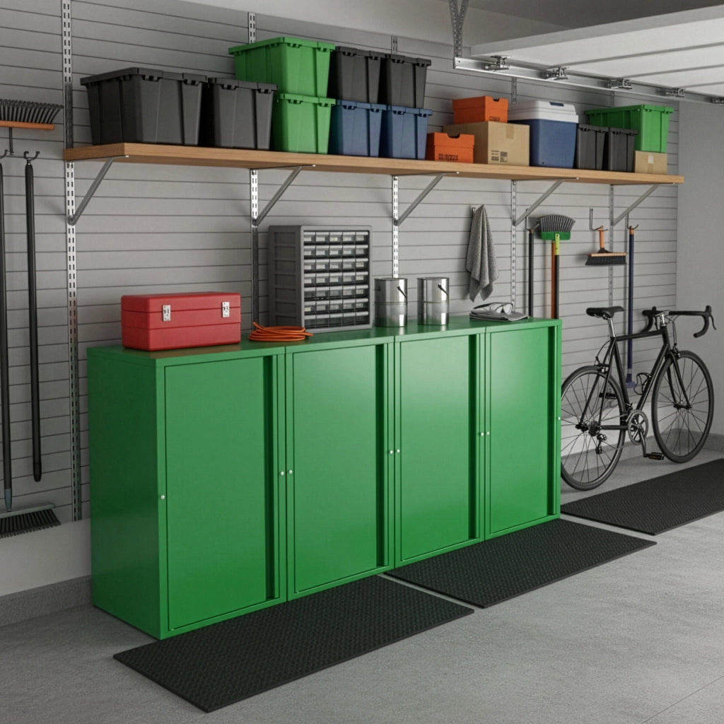 Armadio a Colonna Burlöv in Metallo Mobile per Archivio 88 x 40 x 35 cm Verde Mela [en.casa]