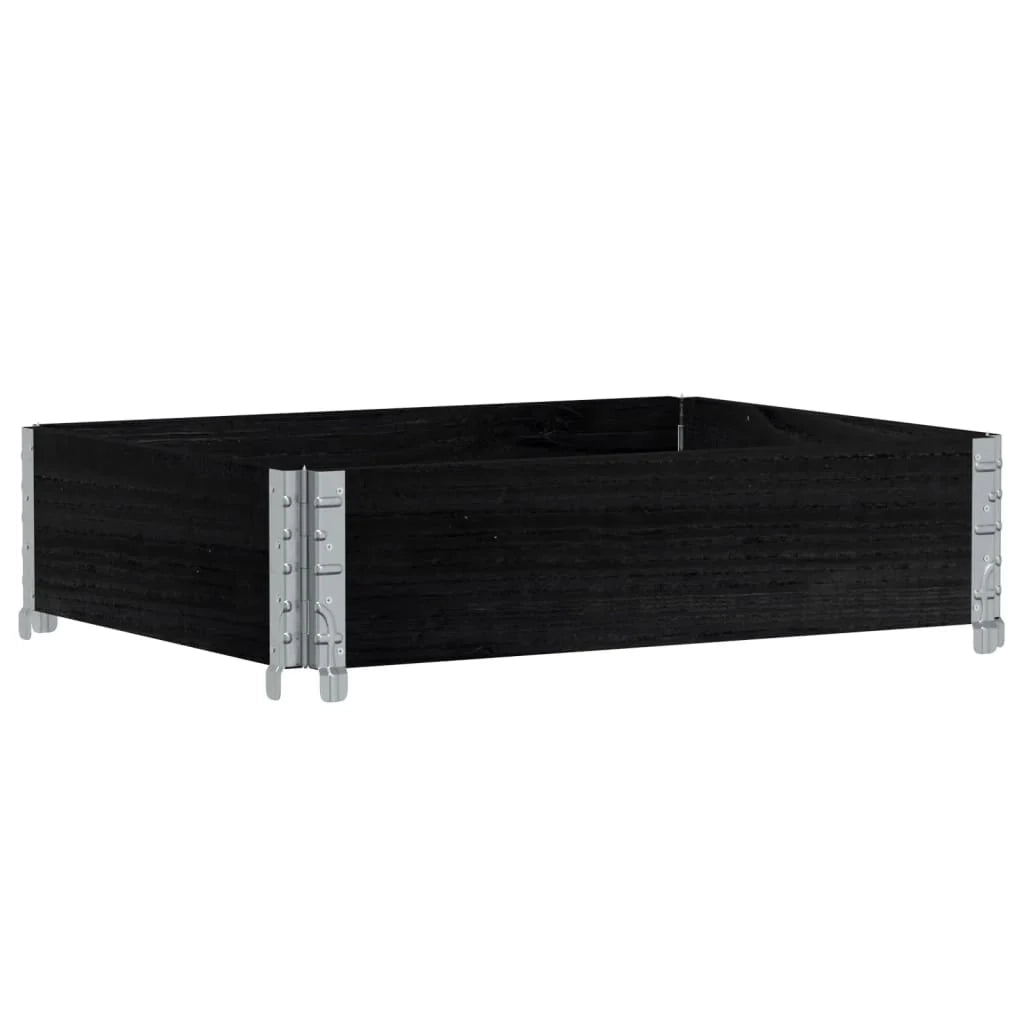 Fioriera rialzata per piante fiori terrazza giardino 80 x 60 cm legno massello di pino nero 02_0037885