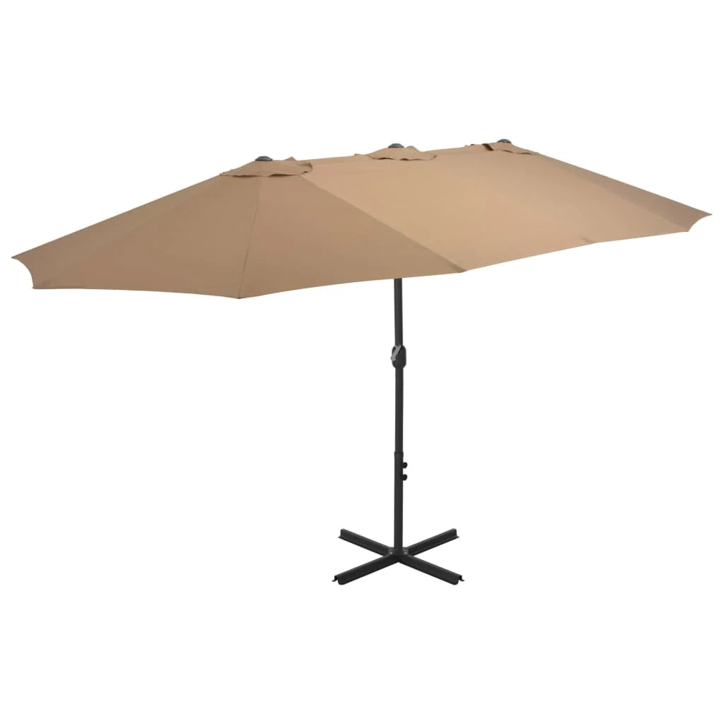 Ombrellone da esterno e palo in alluminio 460 x 270 cm tortora 02_0008298