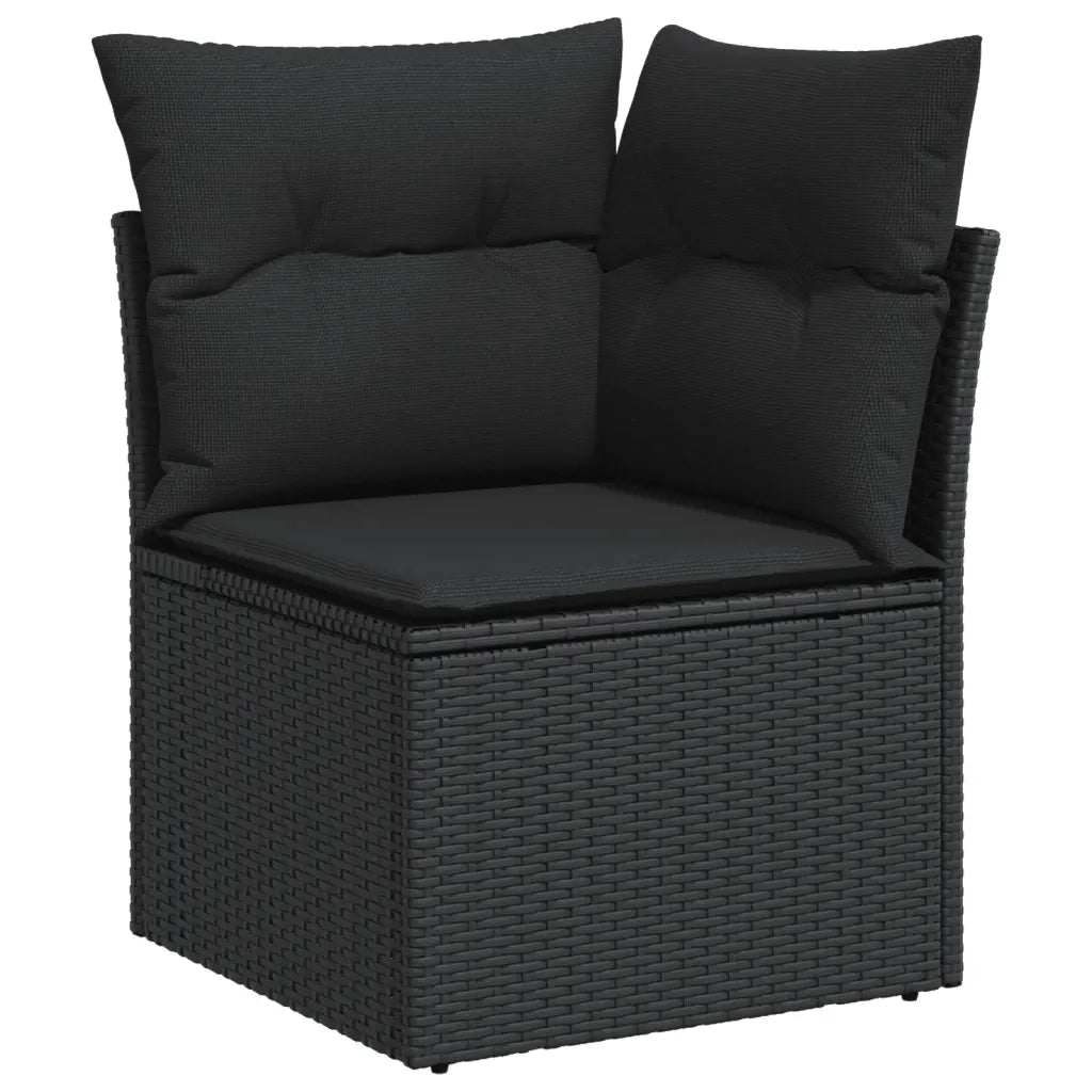 Set Divani da Giardino con Cuscini 7pz Nero Polyrattan 3226860